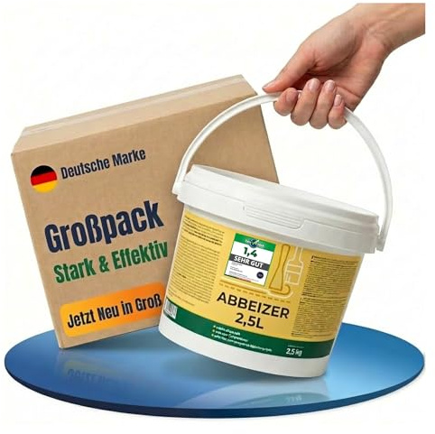 STAHLMANN® Abbeizer [2,5 kg] Extra stark – Abbeizer für Holz, Lack & Metall – leistungsstarkes Abbeizmittel zum Entfernen von Farbe, Lack und Beschichtungen