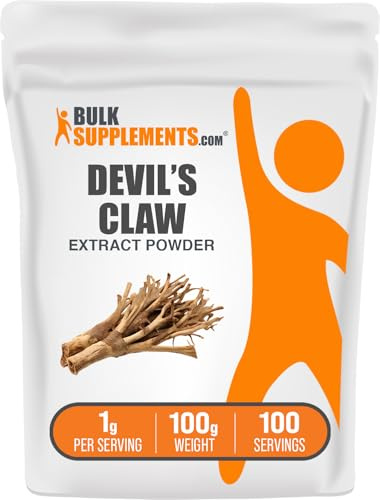 BulkSupplements.com Devil's Claw Extract Powder - from Devil's Claw Root, Herbal Supplement - Vegan & Gluten Free, 1g per Serving, 100g (3.5 oz) (Pack of 1)