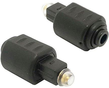 REY Adaptador Conversor Fibra Óptica Mini Toslink Hembra a Toslink Macho, Audio Digital