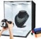 PULUZ Fotostudio Faltbare Lightbox 60 x 60 x 60 cm LED 5500K Mini Fotozelt Tragbares Studiozelt mit 3 Hintergründen Weiß Schwarz Orange 36W EU-Steckdose
