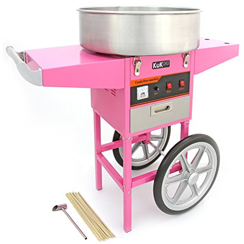 Candy Floss Machine Commercial & Cart / 500 candy floss sticks/Retro Pink / 900w / KuKoo Cotton Candy