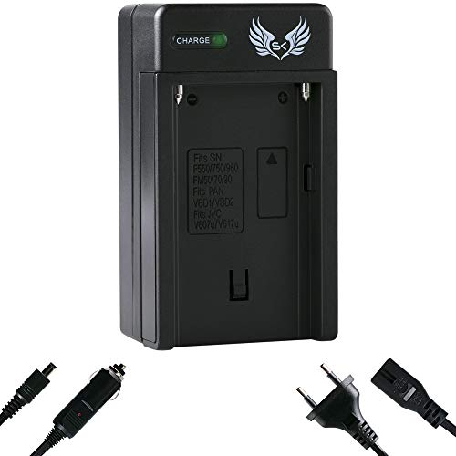 SK Akku Charger Ladegerät für Sony NP-FM50 NP-FM30 NP-FM70 NP-FM90 // NP-F550 NP-F750 NP-F950 NP-F970 NP-F990 Pro // NP-FM500H und weitere
