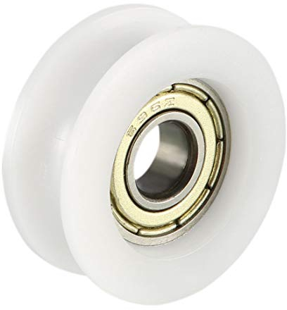 sourcing map 4 Pcs 1.8mm de profondeur Métal Roue de roulement à billes de poulie guidage de rainure en V 6x22x8mm