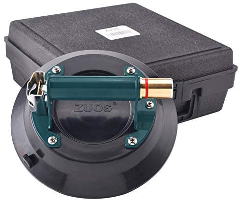 ZUOS Ventosa de vacío cóncava de 25 cm para levantar granito y vidrio, elevador de vacío de vidrio con mango de metal y bomba de latón, capacidad de carga 108 kg (ventosa 25 cm)
