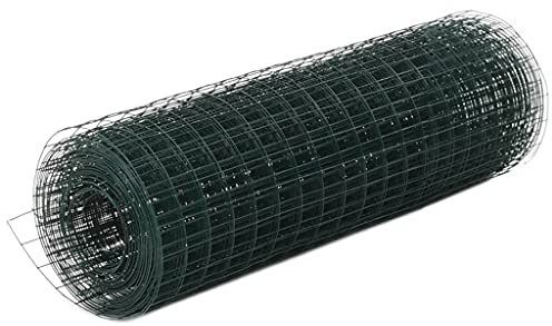 vidaXL Maschendraht 10x0,5m Grün Wildzaun Gitterzaun Gartenzaun Schweißgitter