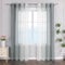 ESLIR Gardinen mit Ösen Vorhänge Gardinenschals Transparent Stores Gardinen Farbverlauf Voile Grau BxH 140x145cm 2 Stück