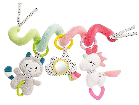 Fehn Activity Spirale Aiko & Yuki - Kinderwagen Spielzeug zum Fühlen und Greifen - Babyspielzeug für Bett, Laufstall, Babyschale & Autositz - Motorikspielzeug für Babys und Kleinkinder ab 0+ Monaten