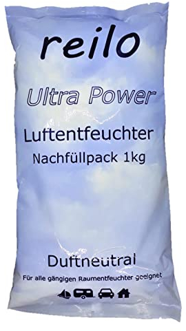 reilo 15x 1kg Ultra Power Luftentfeuchter Granulat, Raumluftentfeuchter im Vliesbeutel, Nachfüllpacks für Entfeuchterboxen 1 bis 1,2kg, Lufttrockner für Wohnräume, Schlafzimmer, Keller