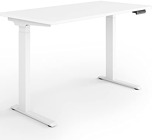 ESMART ESX-121WW 120x60cm Weiß Ergonomischer Steh-Sitz-Schreibtisch Quick Installation Stufenlos elektrisch höhenverstellbar 73-123 cm 4 x Memory Soft-Start/Stopp Schnelle Montage