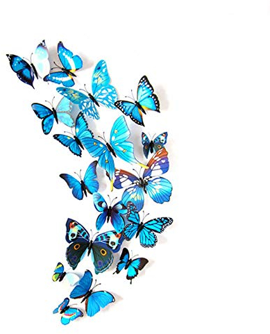 12 Stück 3D Abnehmbare Magnete Schmetterlinge Deko Butterfly Wandsticker für Heimwerker, Babyzimmer, Büro, Party und Geburtstag Dekoration