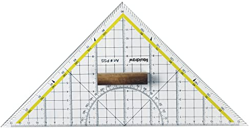 Liquidraw Geodreieckiges Lineal, dreieckiger Winkelmesser, 25 cm, Navigation Marine- und Marine-