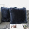 OYIMUA 2 Pcs Weicher Zierkissenbezüge Deko Kissen Schaffell Lammfell Kunstfell Langhaar Zierkissen Kissenbezug Fellimitat Sofakissen Cuddly Kissen (Navy blau, 40 x 40 cm)