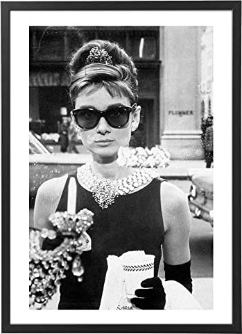 Poster Kunstdrucke Gemälde Bilderrahmen – berühmte Ikonen – verschiedene Größen verschiedene Farben Made in Italy – Wandset Wohnzimmer Schlafzimmer Schlafzimmer Küche (Audrey Hepburn)