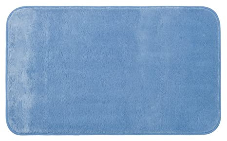 Gözze - Premium Rutschfester Badteppich, RIO, 100% Microfaser, 50 x 70 cm - Blau