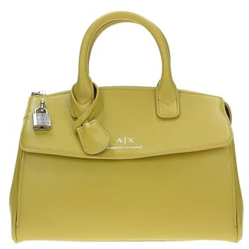 Armani Exchange Jane, Sustainable, Zip Closure, Front Logo, Borsa Tote in Tela Media Donna, Bamboo, One Size