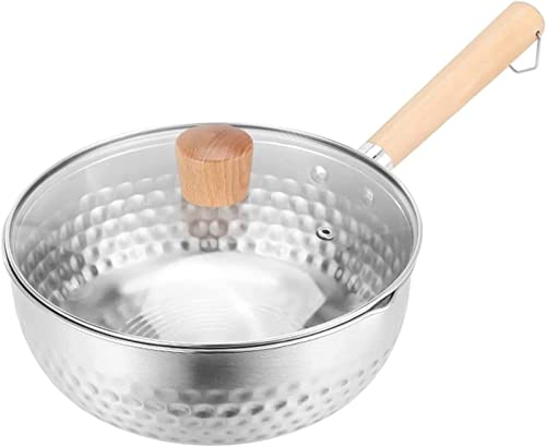 YQBUER Wok Stainless Steel Milk Pot With Lid Sauce Pot With Two-way Nozzle Soup Pot Multi-purpose Household Kitchen Pot