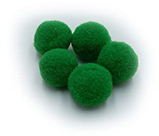 CAOMEI Pom Pom Balls,50 Stück Kunstpelz Pom Pom Bälle, 3 cm Kunstfell Pompon Fellbommel Pompon Fellpompon Bommel Abnehmbare DIY Pelz Pom Poms Für Mützen Tasche Dekoration (grün)