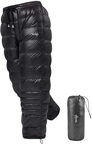 Tentock Pantalon en Duvet Femme Homme Pantalons de Neige Ultra léger Pantalons Chauds de Camping en Plein air Coupe - Vent Compression Pantalons 800FP (M-New)