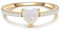 GLANZSTÜCKE MÜNCHEN Damen Herz-Ring 925/- Sterling Silber gelbvergoldet mit Mondstein (synth.) Zirkonia weiß - Motivring Silberring Solitärring