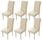 HZDHCLH Stuhlhussen 6er Set Stuhlbezüge Stretch abnehmbar, waschbar, Esszimmerstuhl-Schutzsitz für Hotel Restaurant Küche Hochzeitsfeier（Beige/6 Stück）