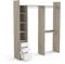 habeig Großer Kleiderschrank begehbar offen Garderobe Schrank Regal 3X Schublade Kommode 3X Kleiderstange Schlafzimmer 218x200x44cm (#361994 Braun + Weiss)