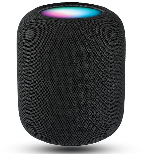 BANGCHEER Lautsprecher-Staubschutz für Homepod 2, Netz-Lautsprechertuch, Smart-Abdeckung mit Ladeloch, hochwertiges Nylon, Schwarz