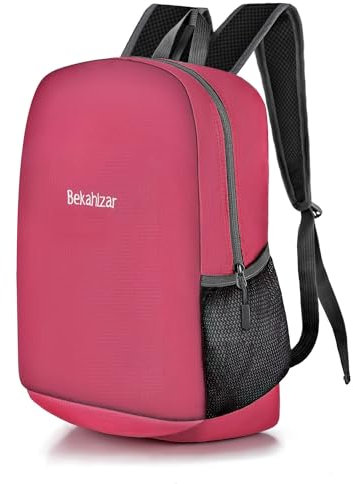 Bekahizar 20L Rucksack Ultra Leichter Wandern Daypack Wasserfest Kleiner Reiserucksack Tasche für Männer Frauen Kinder Outdoor Sports Reisen Klettern (rosa)