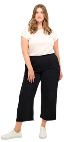 KAFFE CURVE Casual Hose KCnana Damen Große Größen Hose Culotte 3/4 Weite Culottehose 42, Black Deep 42