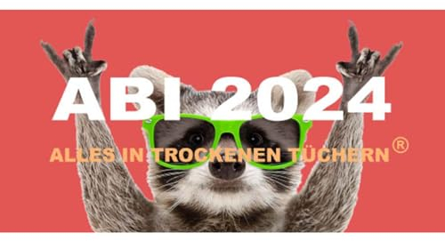 Egeria ABI 2024 Racoon Druck Abitur 75x150cm 100% Baumwolle Handtuch Duschtuch Strandtuch