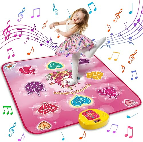 Tanzmatten Kinder Geschenke für Mädchen - Musikmatte mit 6 Spielmodi, Herausforderung Modi, Einhorn Spielmatte für Kinder Weihnachten Geburtstags Spielzeug ab 3 4 5 6 7 8 9+ Jahre Mädchen Junge