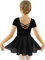 Mulnall Ballettkleid Mädchen Ballett Kleid Kurzarm Langarm Criss Cross Baumwolle Balletttrikot Gymnastik Kinder Tanzbody mit Rock Tütü Kostüm Tanzbekleidung 2-12 Jahre(2140-06-XXL)