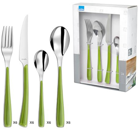 Alizé - Servizio di posate 24 pezzi, colore: Verde