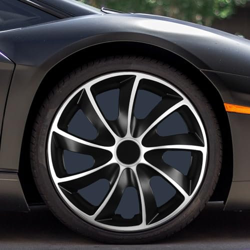 Radkappen Radzierblenden Quad Bicolor Silber Schwarz 4 Stück (13 Zoll)