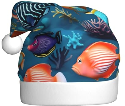 RoMuKa Submarine Reef Fish Modische klassische Weihnachtsmütze aus weichem und warmem Stoff, personalisiertes Musterdesign verleiht Ihrem Urlaub eine warme Atmosphäre