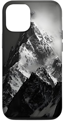 Berg Schwarz Und Weiß Natur Bergsteigen Hülle für iPhone 12/12 Pro