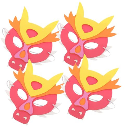 CALLARON Masque de Dragon Garçon et Lot de 4 Masque Animal Eva Représentation Soirée Déguisée pour et