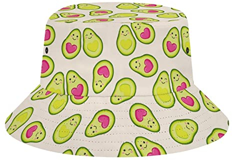 501 Anglerhut Süße Avocado Fischerhüte Sonnenschutz Bucket Hat Faltbar Eimer Hut Für Reisen Wandern Camping