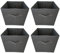 Aryllis Folding Storage Boxes, Dark Grey, Pack of 4, Collapsible Fabric Storage Cubes - 27cm x 27cm