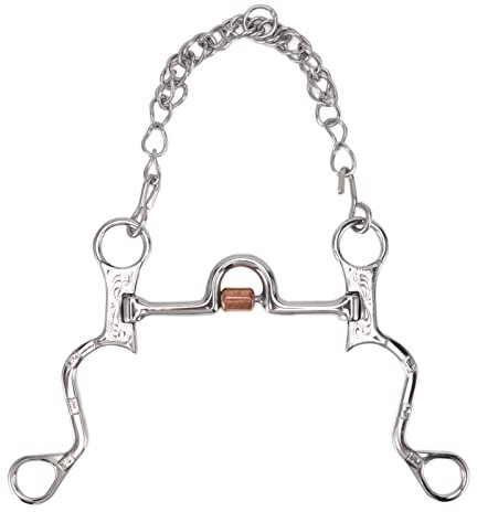 Grcfumo 120 mm Pferdemaultrense, Edelstahl-Pferdemaulgebiss, Pferdetrense mit Kette für Reitsport-Trainingsgeräte