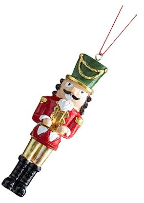 TOPBATHY Decorazione Sospesa Al Soffitto in Resina Forma Di Schiaccianoci Tradizionale Per Albero Di Natale Ornamento Natalizio Design Vintage Dipinto Mano