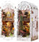KBIBCK DIY Book Nook Kit, DIY Gartenhaus Miniatur, 3D Puzzle Buchstützen aus Holz, DIY Miniatur Haus mit LED Leuchten und Möbeln, Puppenhäuser Miniatur Haus Kit Modellbausätze für Erwachsene zum Bauen