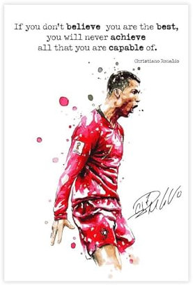 CSESTCGN Cristiano Ronaldo Autogramm-Poster, Leinwand-Poster, Wandkunst, Dekordruck, Bild Gemälde für Wohnzimmer, Schlafzimmer, Dekoration, 40 x 60 cm