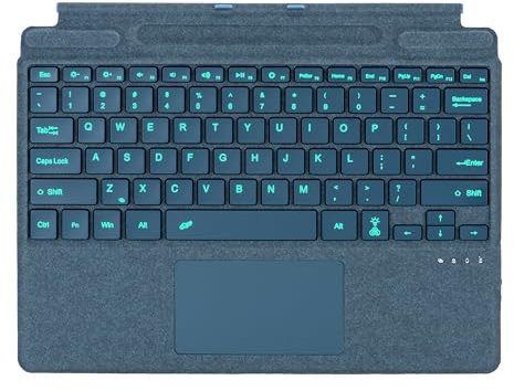 Type Cover for Microsoft Surface Pro 8 Pro 9 Pro 10/ Pro X Pro 11 Generation, Portable Slim Wireless Keyboard with Touchpad Tablet Keyboard (Sapphire, Backlit)