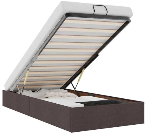 vidaXL Ottoman-Bett ohne Matratze Dunkelbraun 90x190 cm Stoff