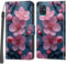 Handyhülle für Samsung Galaxy A51 4G Hülle, Magnetische Stoßfeste Flip Leder Schutzhülle Klapphülle, Pfirsichblüte
