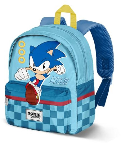 Sonic The Hedgehog - SEGA Faster-Mochila Preescolar Joy, Azul, 22 x 27 cm, Capacidad 5 L