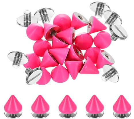sourcing map Kit di 20 punte e borchie, 7,5 x 8 mm, rivetti rapidi punk rock, per fai da te, artigianato in pelle, cinture, borse, scarpe, accessori, rosa