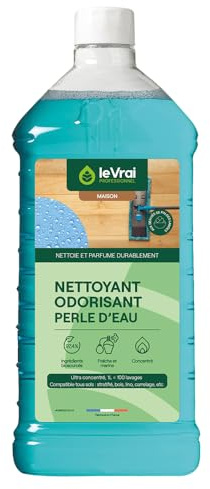LE VRAI PROFESSIONNEL - Nettoyant Odorisant - Multi-Surfaces - Autolaveuse - Parfum Perle d'eau - Fabrication Française - Flacon 1L