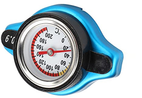 Cappello del Radiatore Ad Alta Pressione, Tappo del Radiatore in Lega di Alluminio ABS + in Alluminio con Indicatore di Temperatura, Universale per Auto, Moto, Bici Fuoristrada,