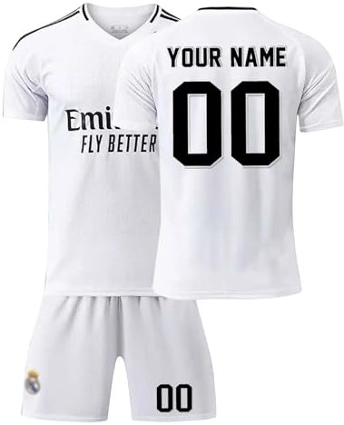 R. M. Maillot de Foot Enfant Personnalisé avec Nom Nombre Ensemble Foot Enfant Maillot Football Homme Chemise Foot Cadeau Personnalisé aux Fans de Football #A14